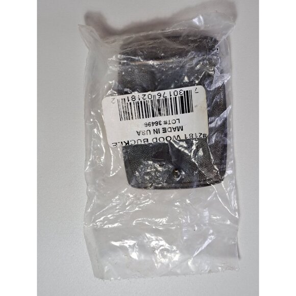 Vtg Brass Boy Scout Wood Badge Belt Buckle Camp Axe Log 2" X 3" Made USA NEW - Picture 3 of 6